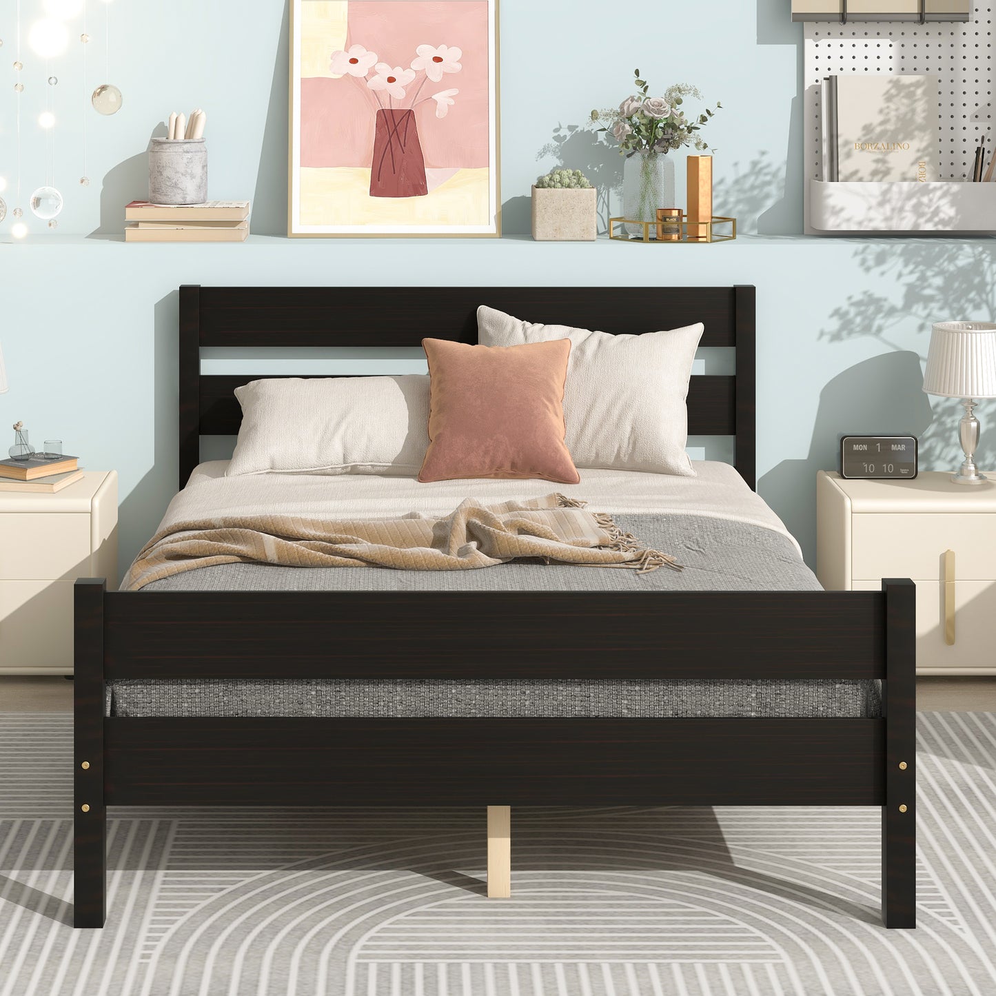 Full Bed with Headboard and Footboard,Espresso(New SKU:W504P149040)