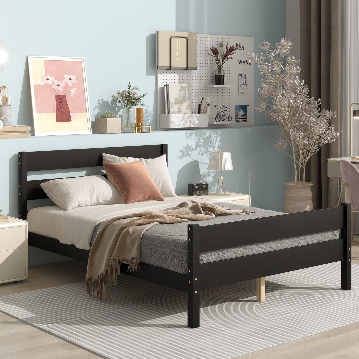 Full Bed with Headboard and Footboard,Espresso(New SKU:W504P149040)