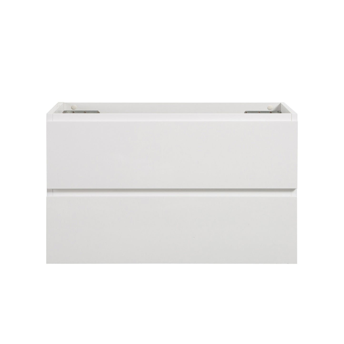 Alice-36W-201,Wall mount cabinet WITHOUT basin, White color, With two drawers, Pre-assembled