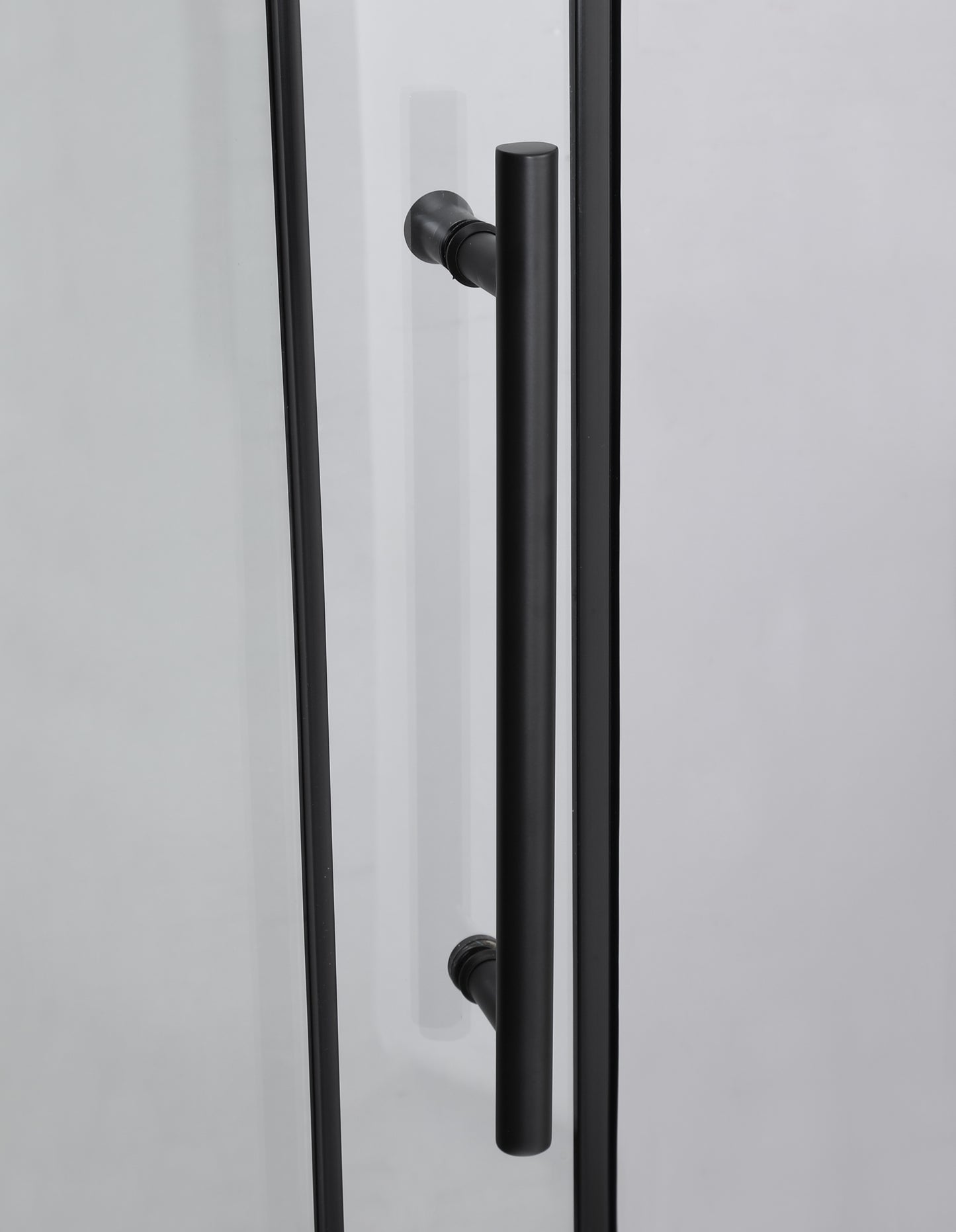 Frameless Sliding Glass Shower Doors 72" Width x 76"Height with 3/8"(10mm) Clear Tempered Glass, Matt Black Finish