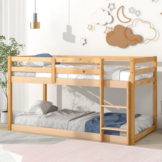 Twin over Twin Floor Bunk Bed,Natural(Old SKU:W50458002)