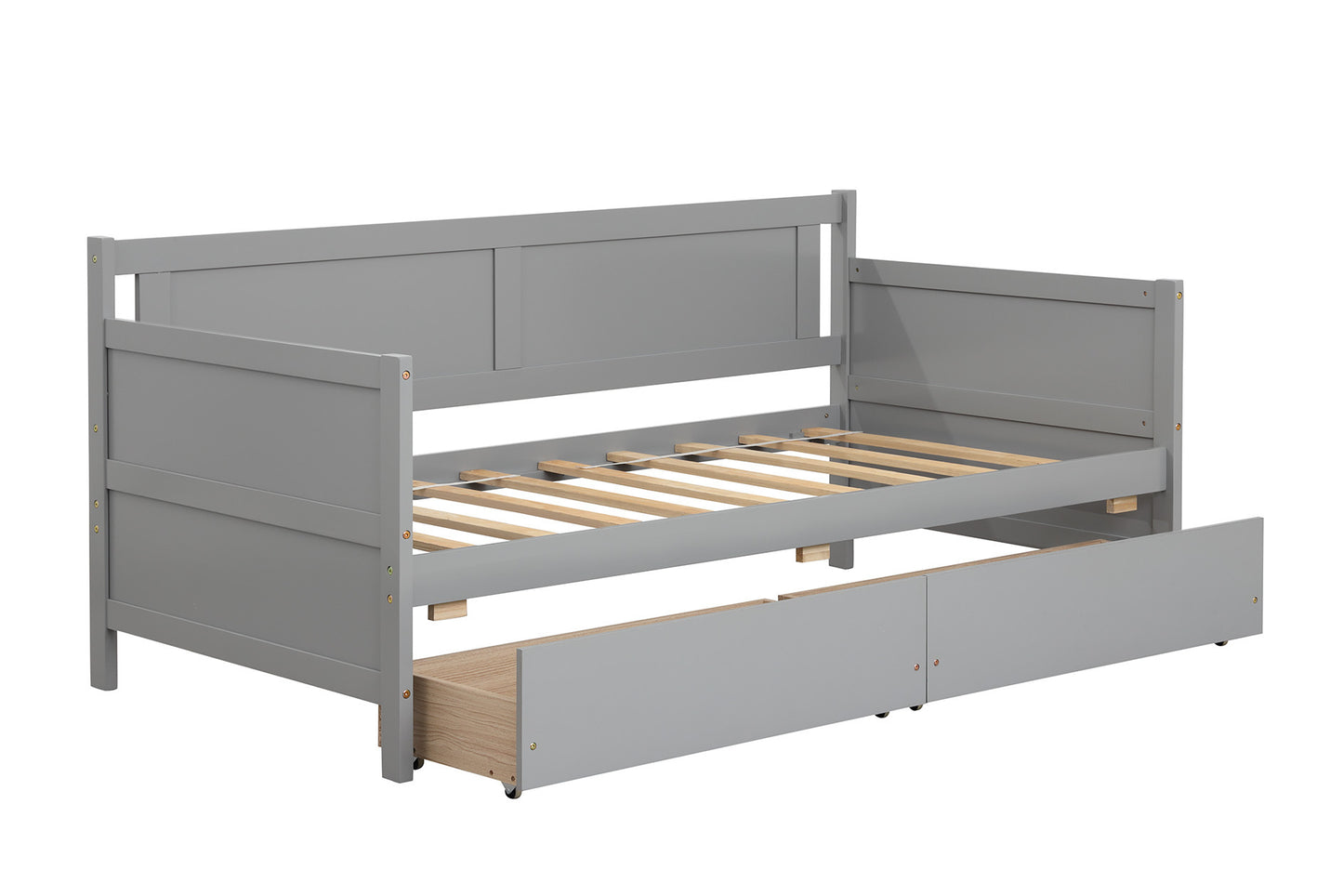 Daybed with two drawers, Twin size Sofa Bed,Storage Drawers for Bedroom,Living Room ,Grey(New SKU:W504P149044)