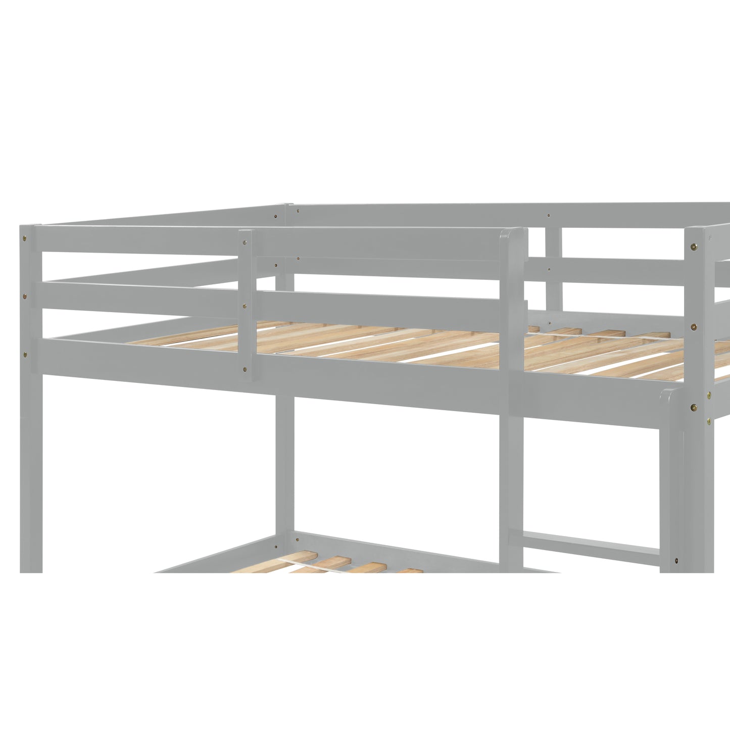 Twin over Twin Floor Bunk Bed,Grey(Old SKU:W50437208)