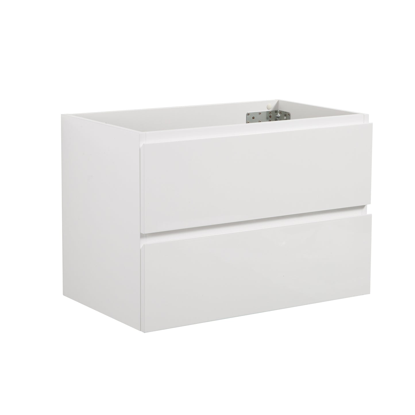 Alice-30W-201, Wall mount cabinet WITHOUT basin, white color, with two drawers, Pre-assembled