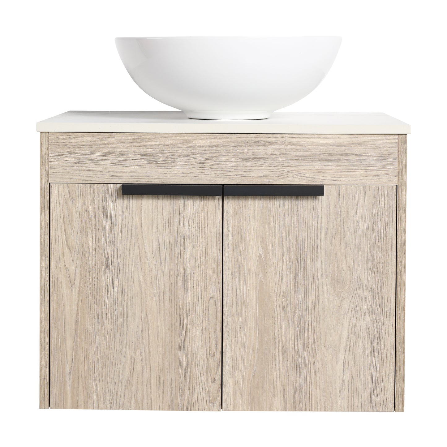 24 " Modern Design Float Bathroom Vanity With Ceramic Basin Set,  Wall Mounted White Oak Vanity  With Soft Close Door,KD-Packing,KD-Packing,2 Pieces Parcel(TOP-BAB321MOWH)