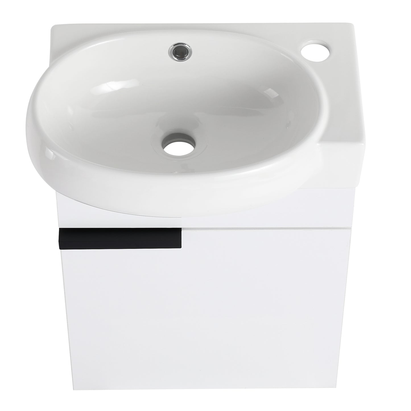 Soft Close Doors Bathroom Vanity With Sink,16 Inch  For Small Bathroom