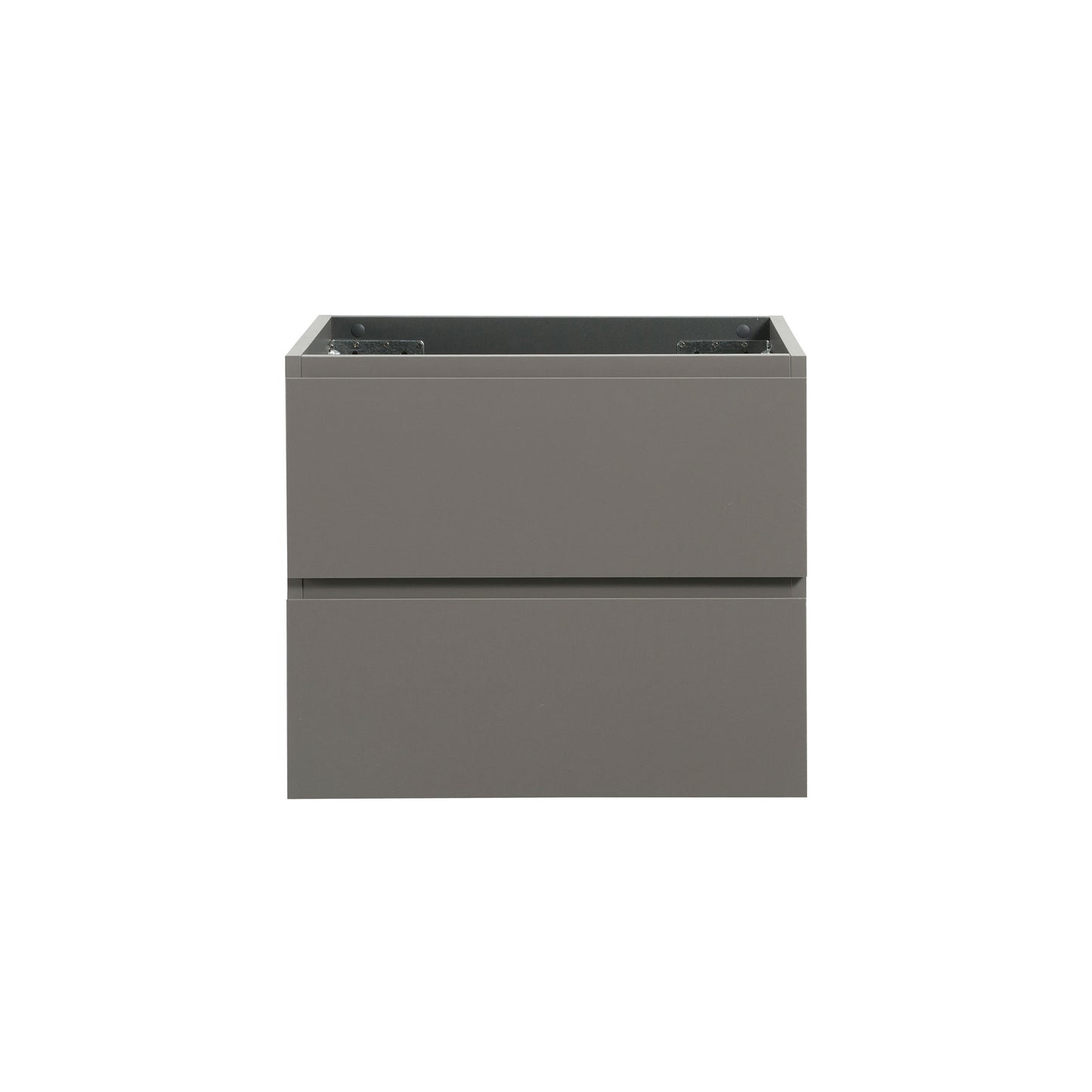 Alice-24W-102,Wall mount cabinet WITHOUT basin, Gray color, with two drawers, Pre-assembled