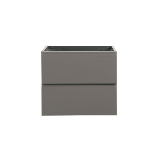 Alice-24W-102,Wall mount cabinet WITHOUT basin, Gray color, with two drawers, Pre-assembled