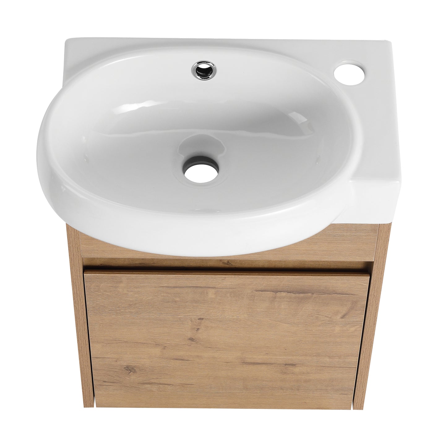 Soft Close Doors Bathroom Vanity With Sink,16 Inch  For Small Bathroom