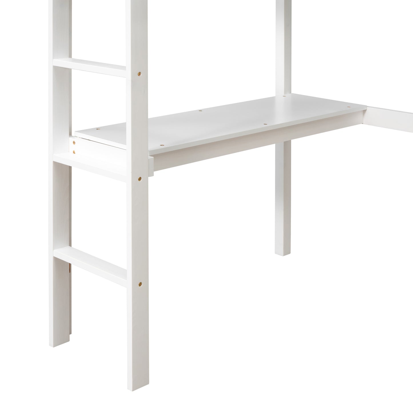 Twin Loft Bed with  built-in desk,White(Old SKU:W50450911)