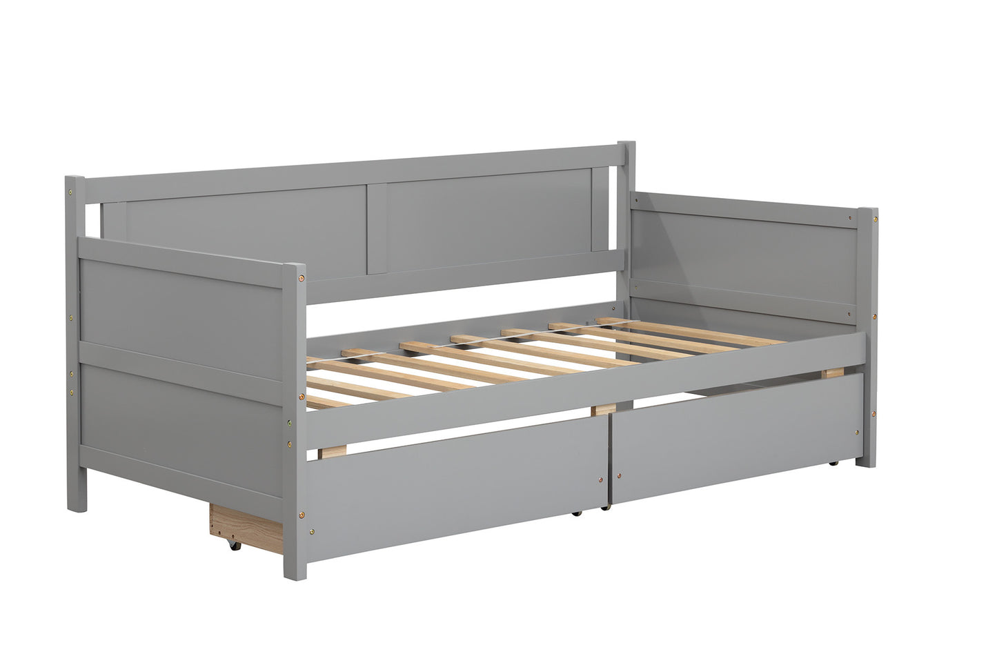 Daybed with two drawers, Twin size Sofa Bed,Storage Drawers for Bedroom,Living Room ,Grey(New SKU:W504P149044)