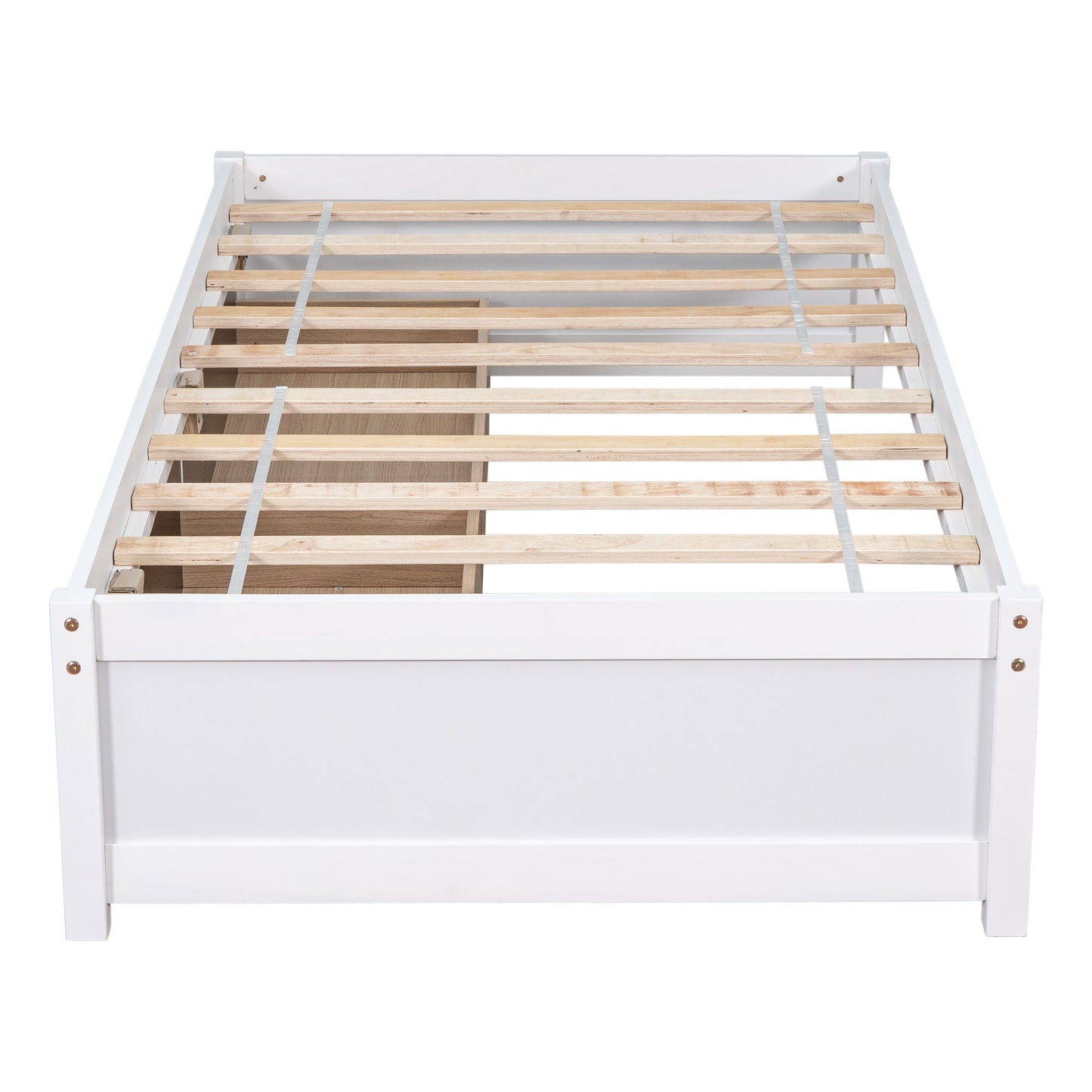 Twin Bed with 2 Drawers, Solid Wood, No Box Spring Needed ,(Old SKU:W50422209)