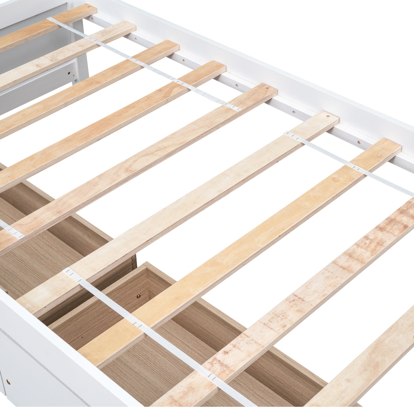 Twin Bed with 2 Drawers, Solid Wood, No Box Spring Needed ,(Old SKU:W50422209)