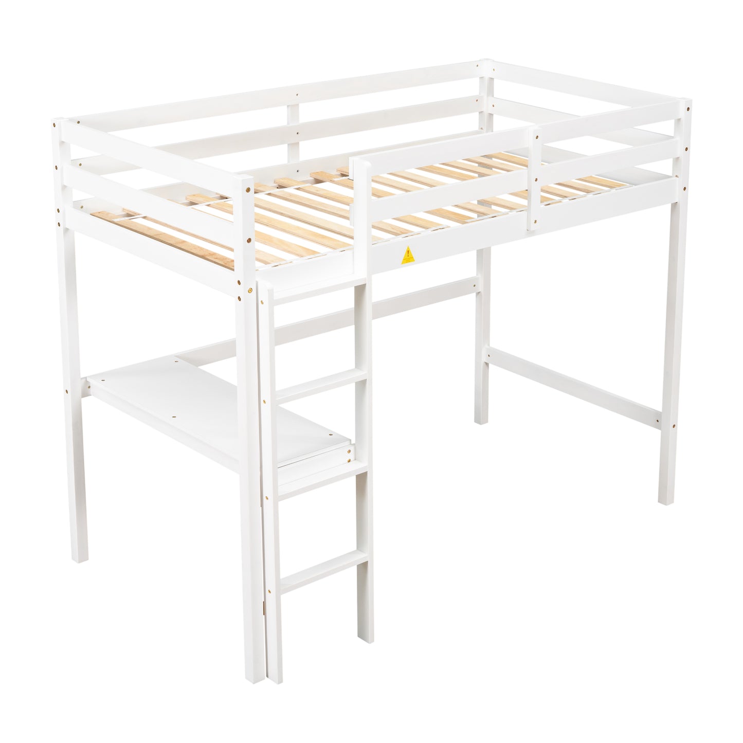 Twin Loft Bed with  built-in desk,White(Old SKU:W50450911)