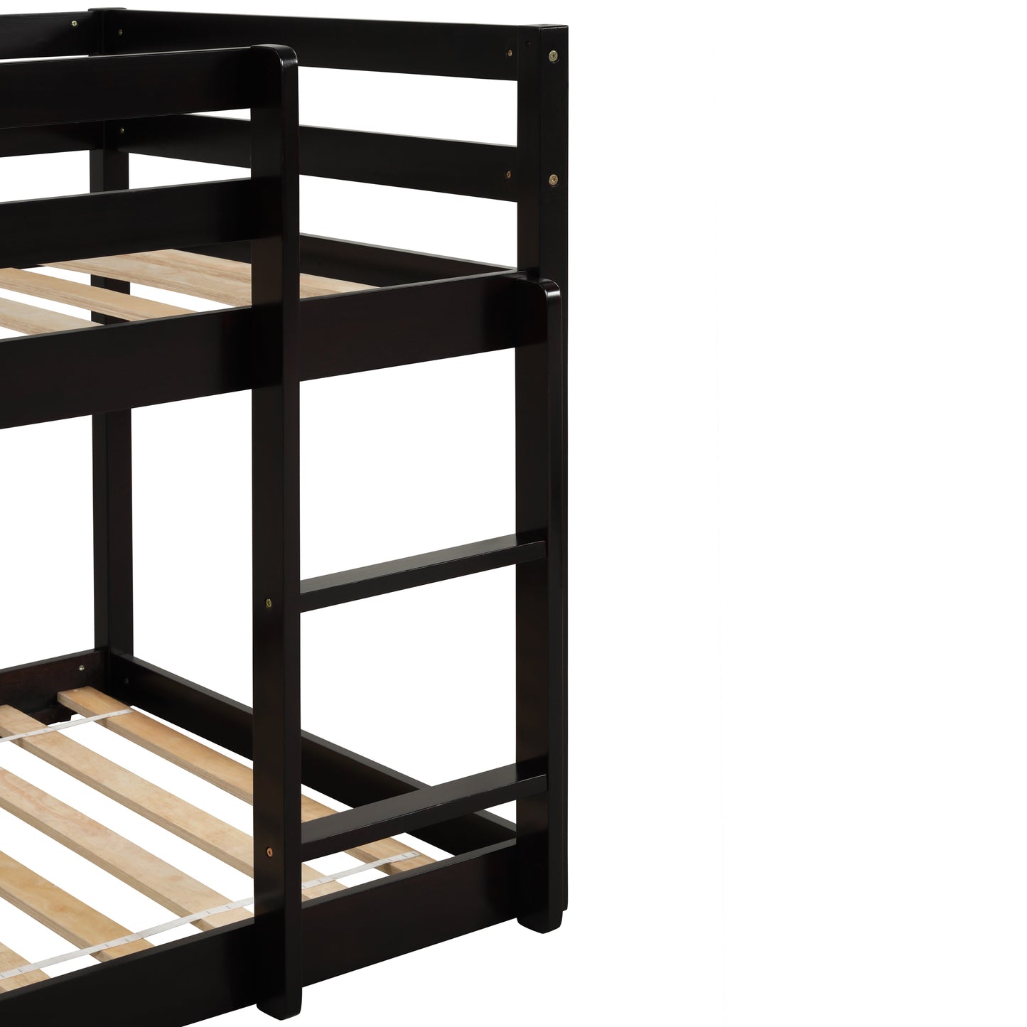 Twin over Twin Floor Bunk Bed,Espresso(Old SKU:W50437211)