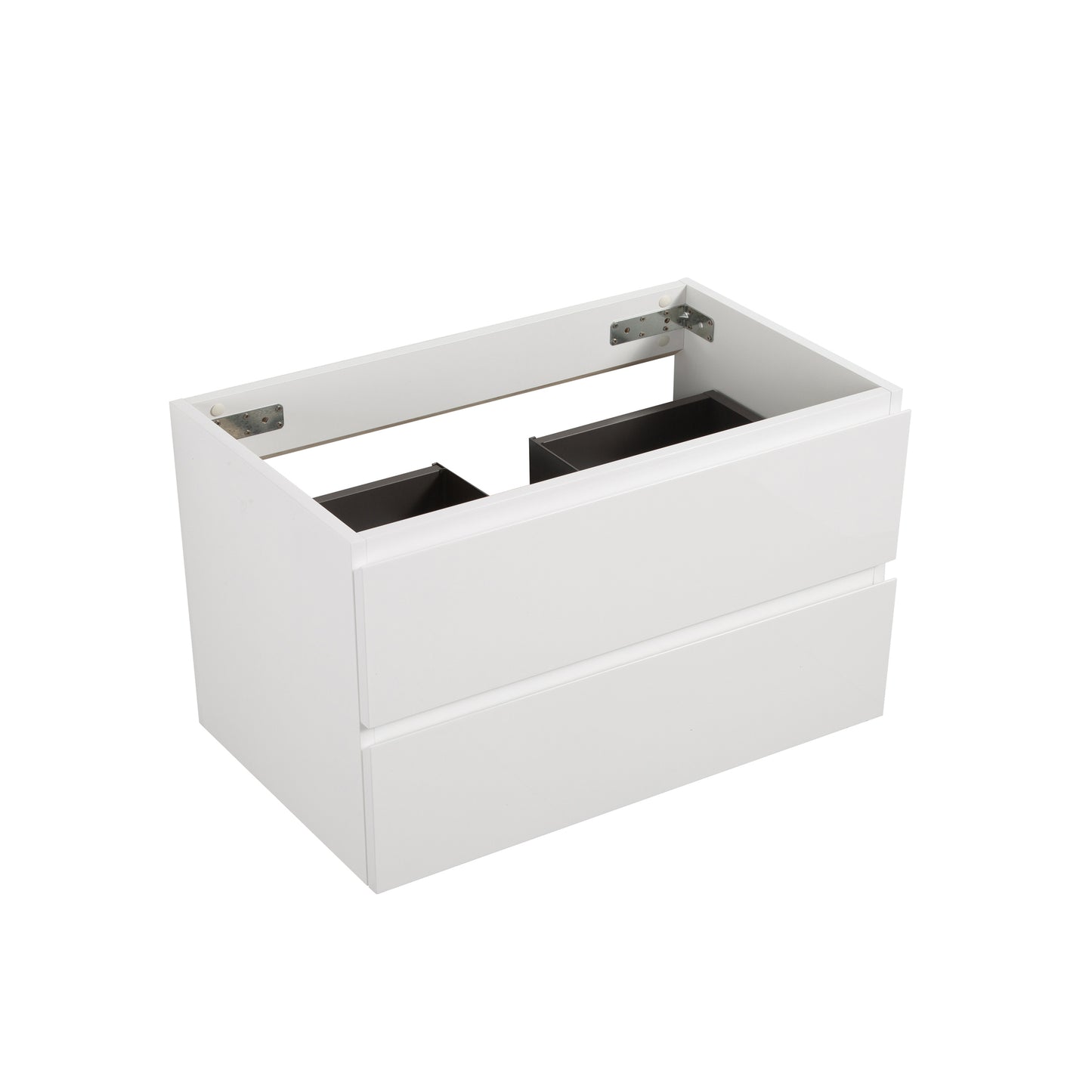 Alice-36W-201,Wall mount cabinet WITHOUT basin, White color, With two drawers, Pre-assembled