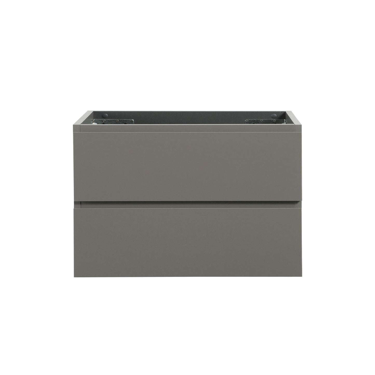 Alice-30W-102,Wall mount cabinet WITHOUT basin, Gray color, With two drawers, Pre-assembled