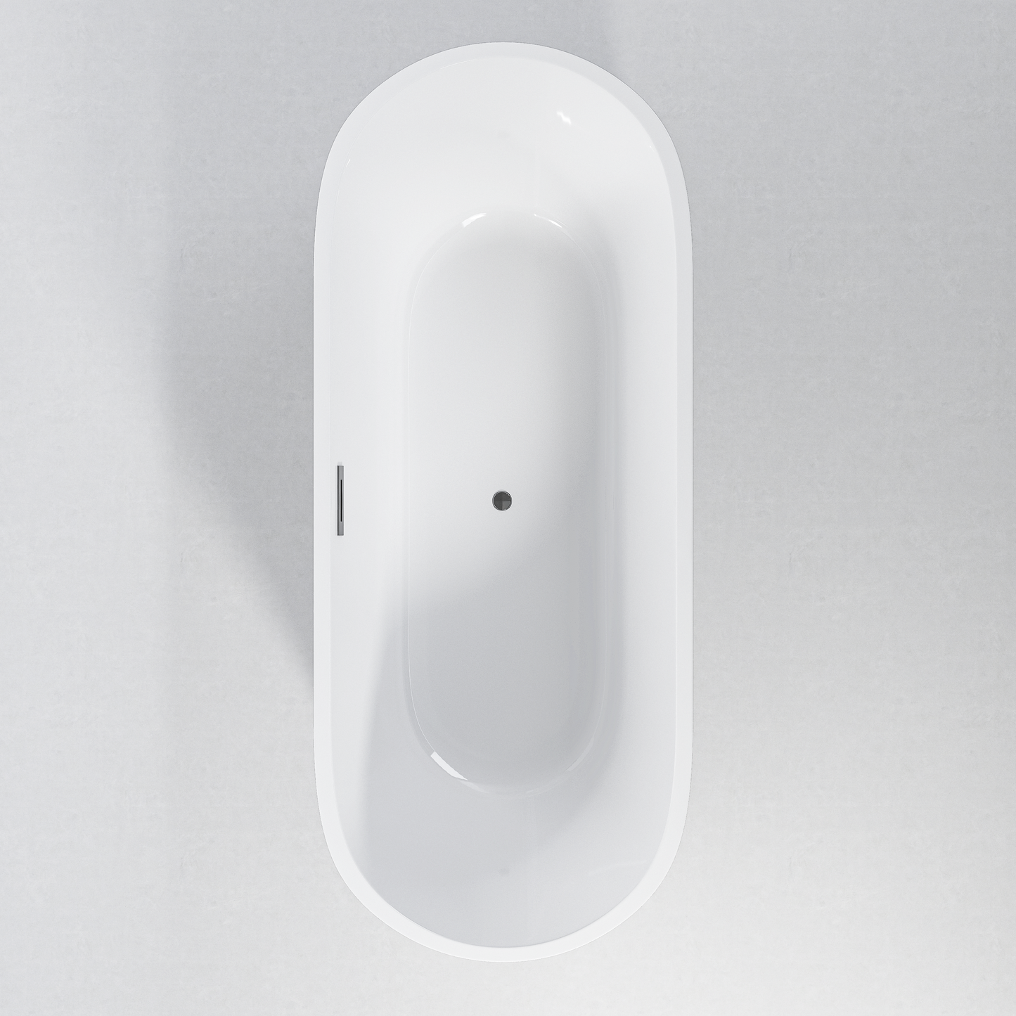 59" Acrylic Freestanding Bathtub with Unique Pleated Design: Spacious Oval Shape, Gloss White Finish, Brushed Nickel Overflow & Pop-Up Drain