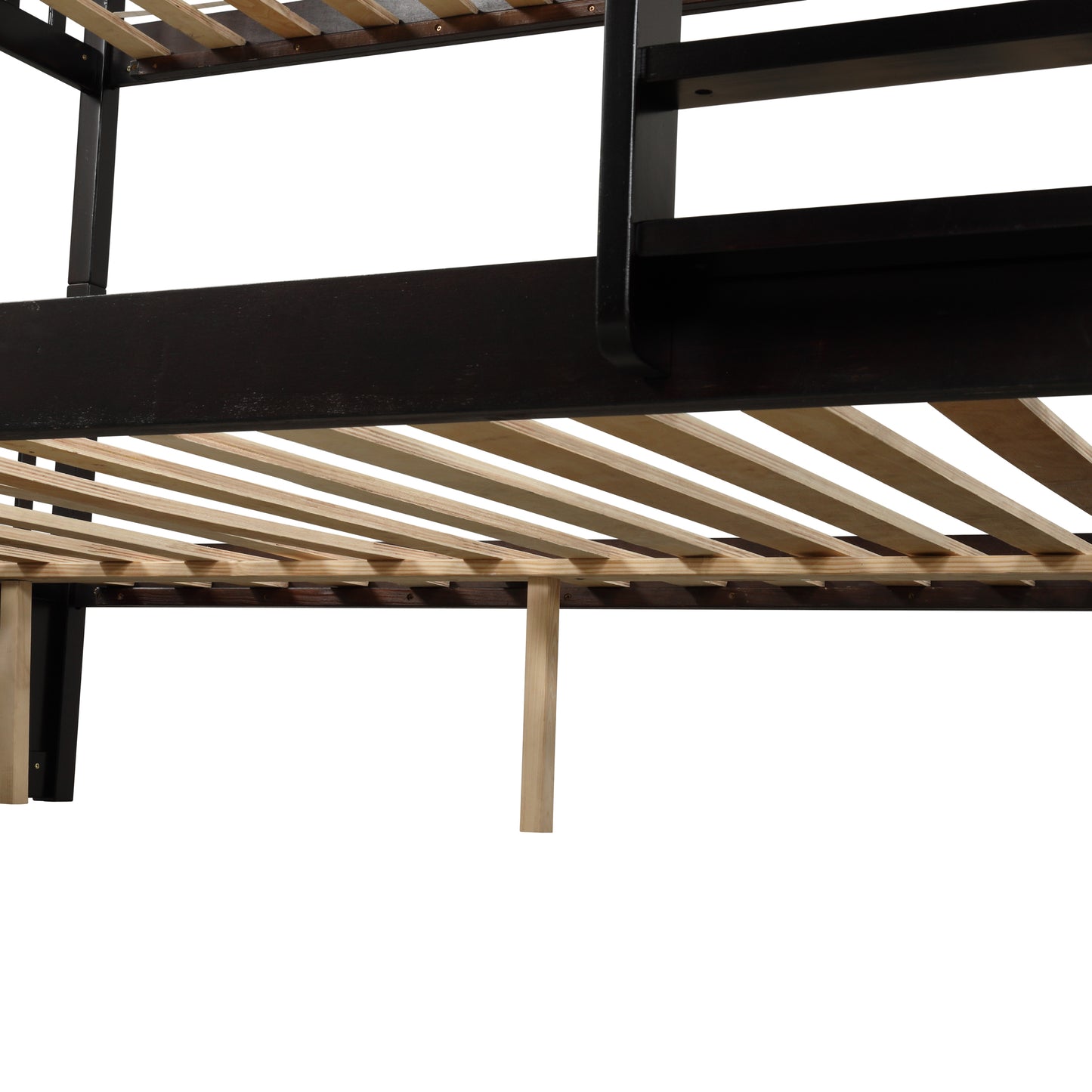 Full Over Full Bunk Bed with Trundle,Espresso