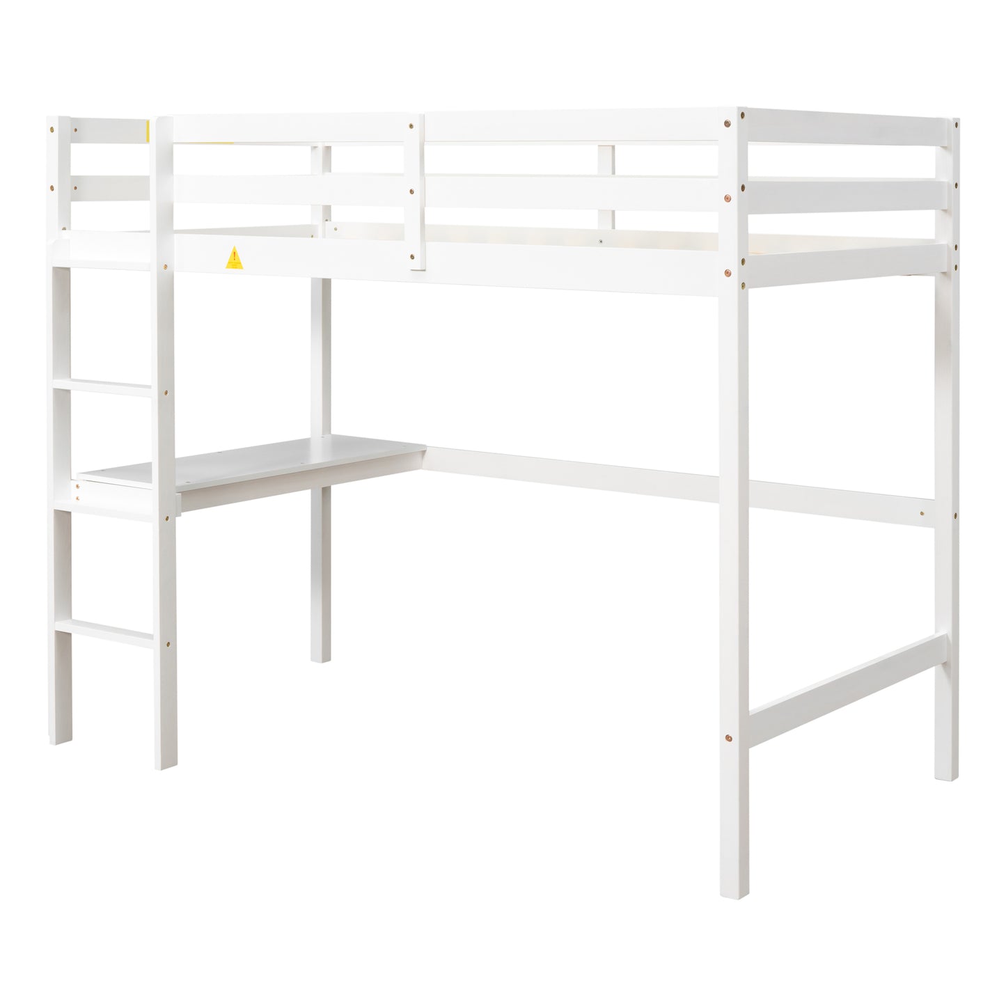 Twin Loft Bed with  built-in desk,White(Old SKU:W50450911)