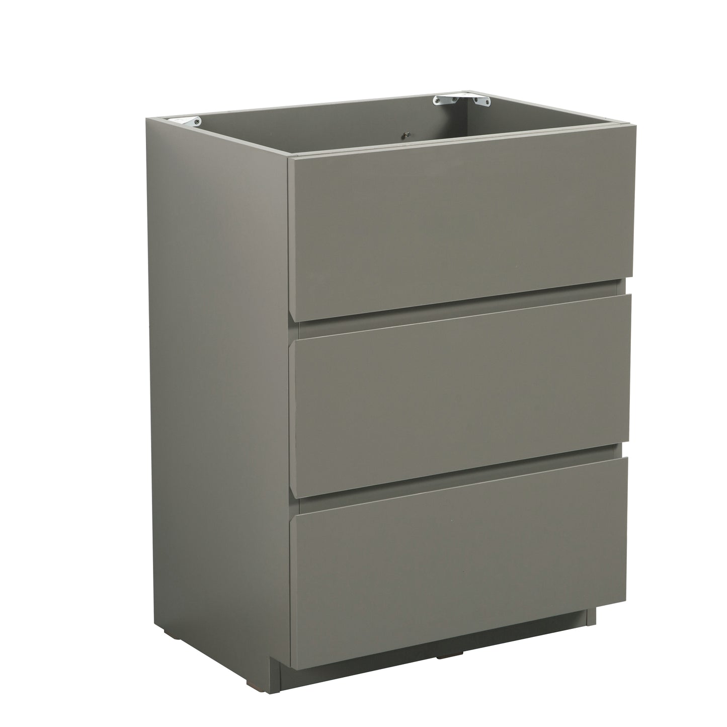 Alice-24F-102,Floor cabinet WITHOUT basin, Gray color, With three drawers, Pre-assembled