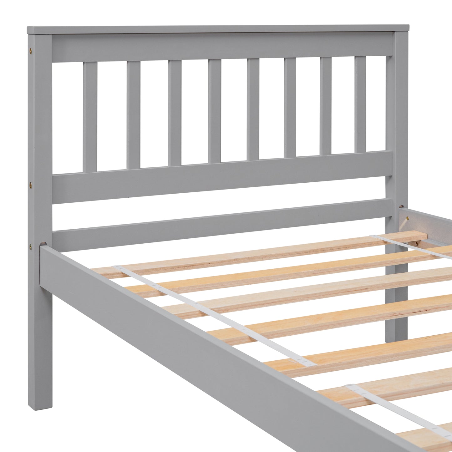 Twin Bed with Headboard and Footboard for Kids, Teens, Adults,with a Nightstand,Grey