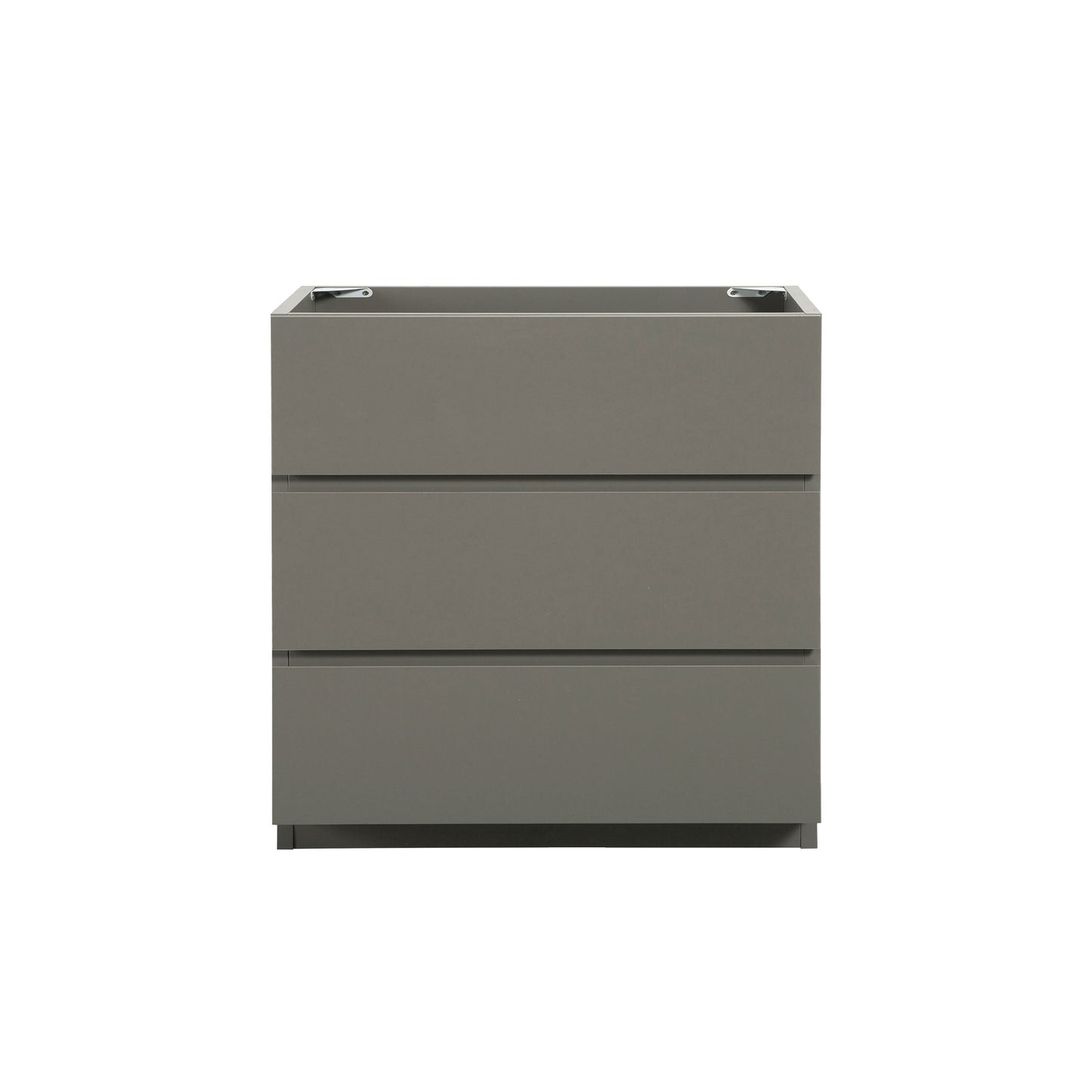 Alice-30F-102,Floor cabinet WITHOUT basin, Gray color, With three drawers, Pre-assembled