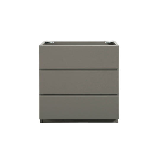 Alice-30F-102,Floor cabinet WITHOUT basin, Gray color, With three drawers, Pre-assembled