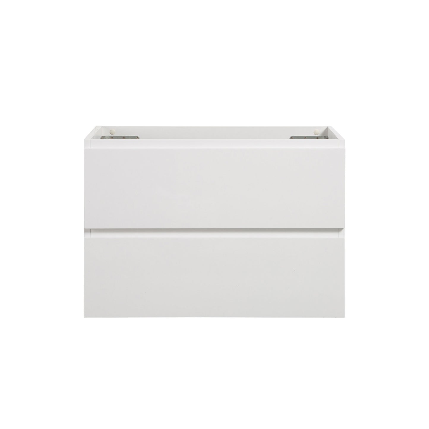 Alice-30W-201, Wall mount cabinet WITHOUT basin, white color, with two drawers, Pre-assembled