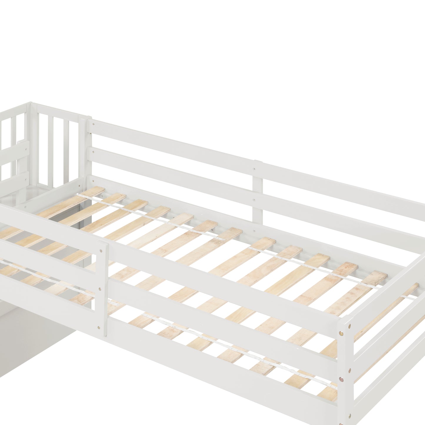 Loft bed with staircase , White