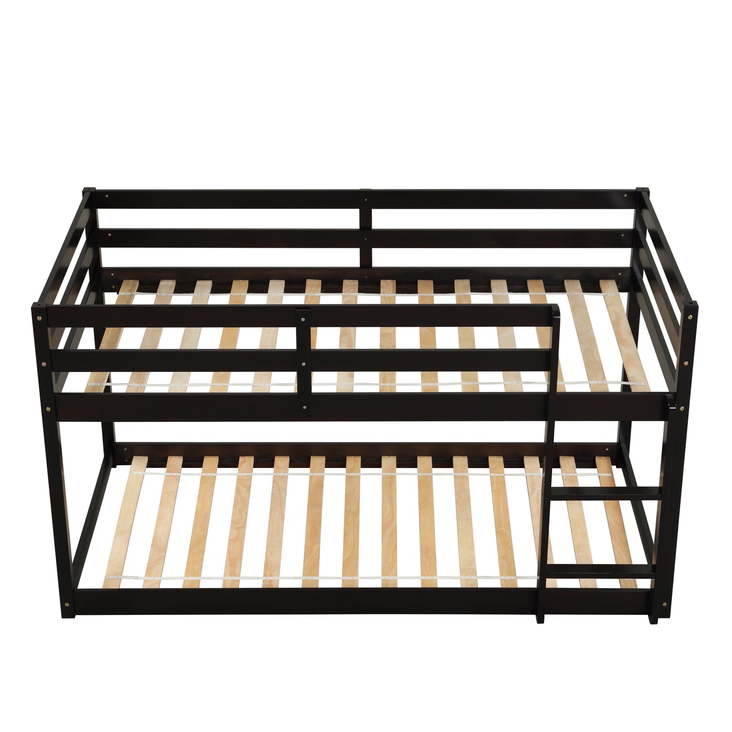 Twin over Twin Floor Bunk Bed,Espresso(Old SKU:W50437211)