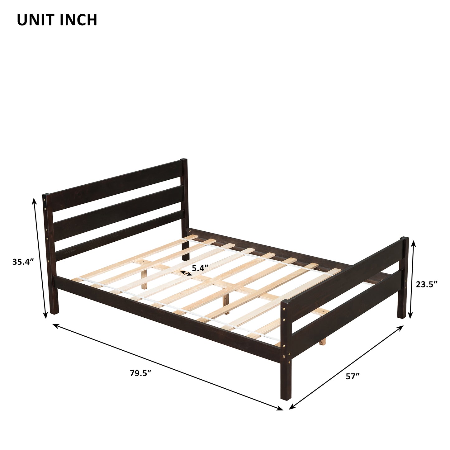 Full Bed with Headboard and Footboard,Espresso(New SKU:W504P149040)