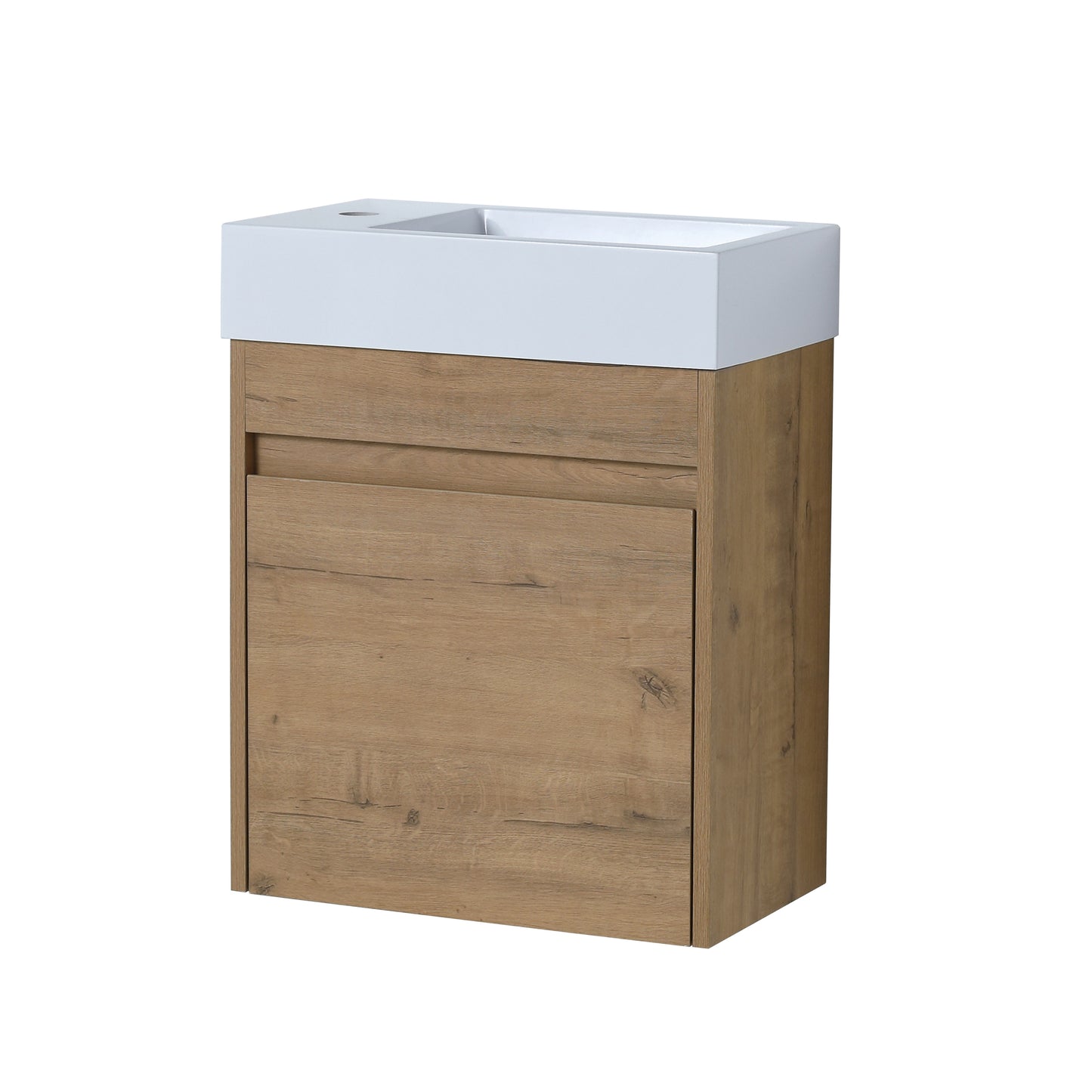 18'' Floating Wall-Mounted Bathroom Vanity with White Resin Sink & Soft-Close Cabinet Door