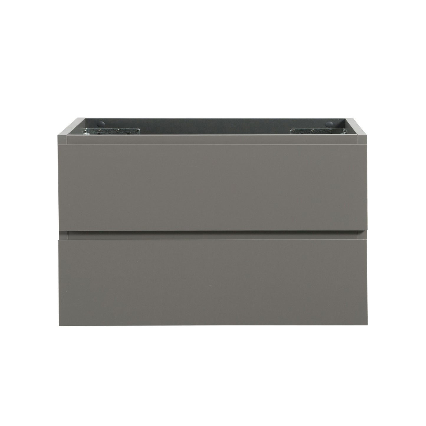 Alice-36W-102,Wall mount cabinet WITHOUT basin,Gray color, With two drawers, Pre-assembled