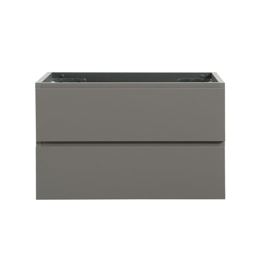 Alice-36W-102,Wall mount cabinet WITHOUT basin,Gray color, With two drawers, Pre-assembled