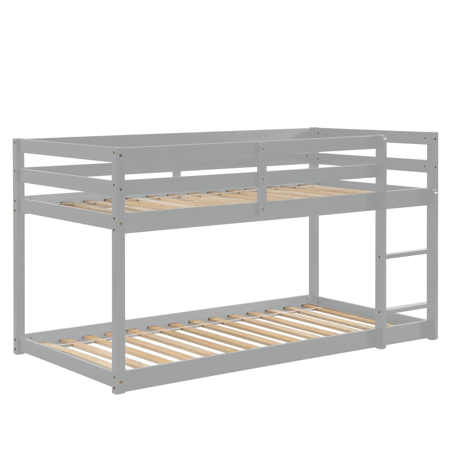 Twin over Twin Floor Bunk Bed,Grey(Old SKU:W50437208)