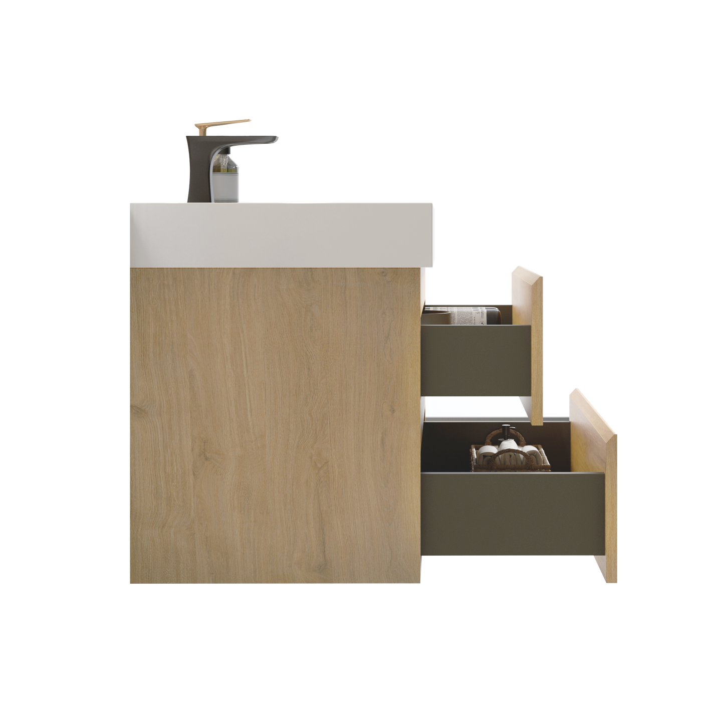 U041-Alice30-106 Alice 30" Natural Oak Bathroom Vanity with Sink, Large Storage Wall Mounted Floating Bathroom Vanity for Modern Bathroom, Pre-assembled