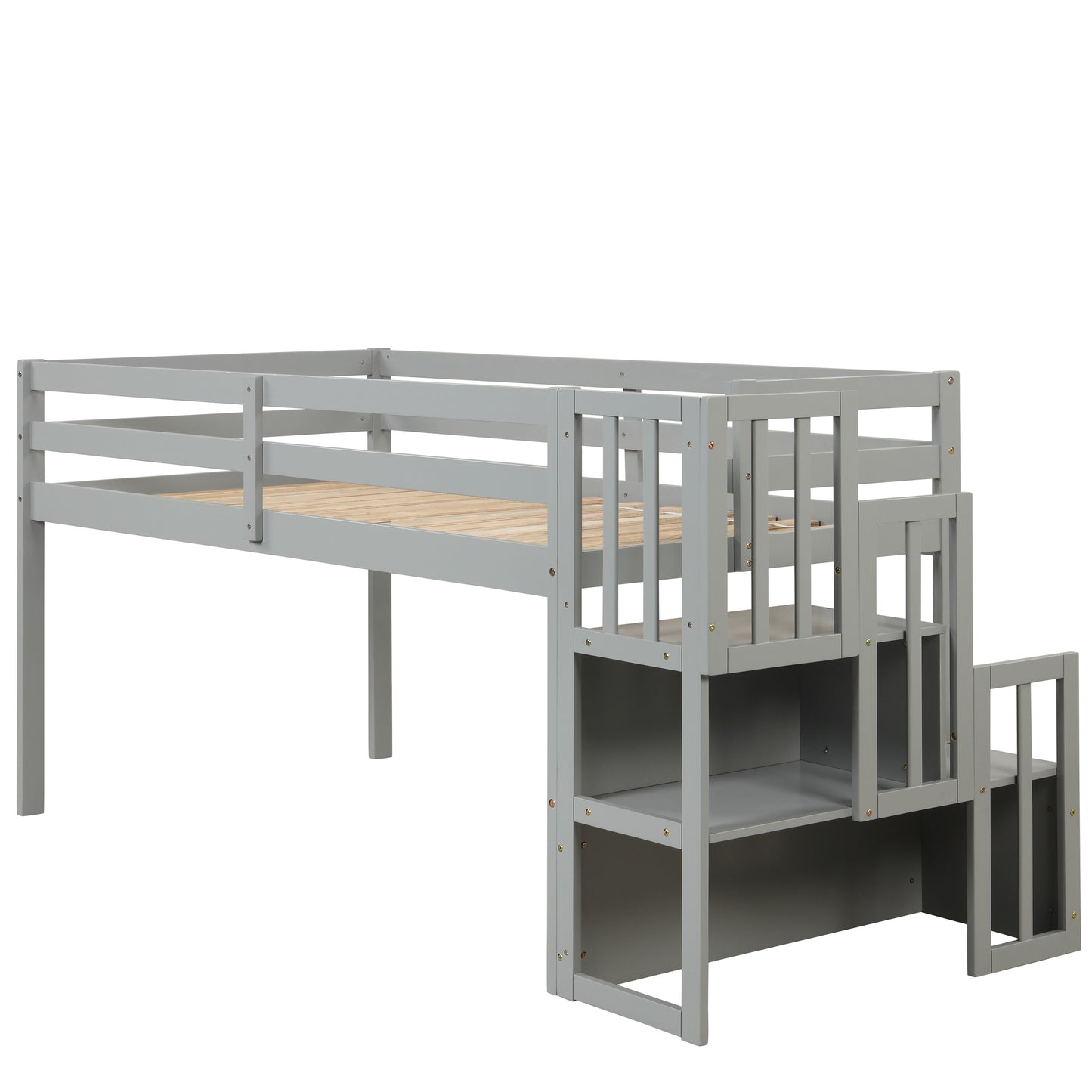 Loft bed with staircase , Grey