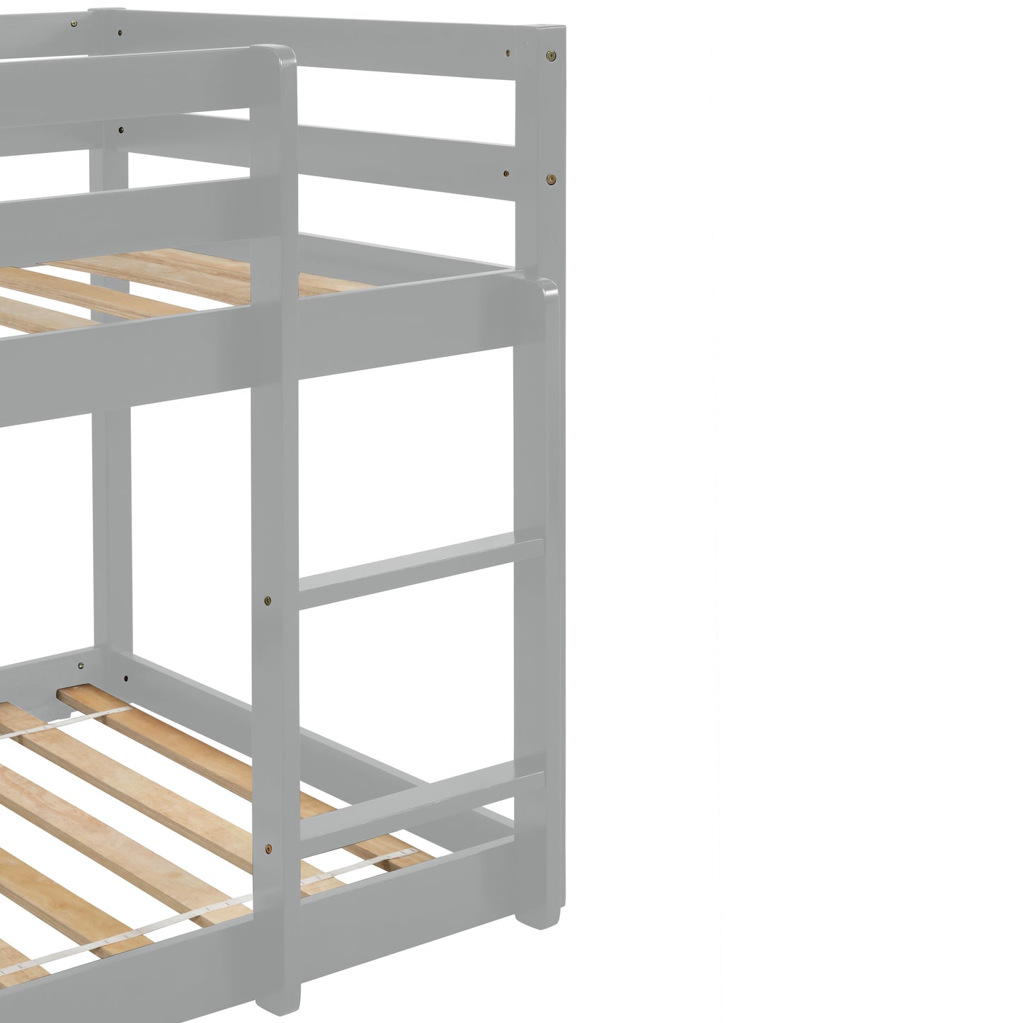 Twin over Twin Floor Bunk Bed,Grey(Old SKU:W50437208)