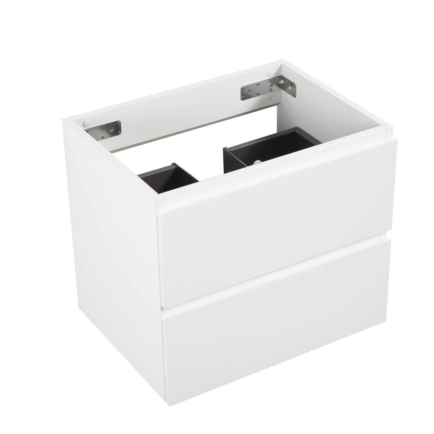 Alice-24W-201,Wall mount bathroom vanity WITHOUT basin, white color, with two drawer, Pre-assembled