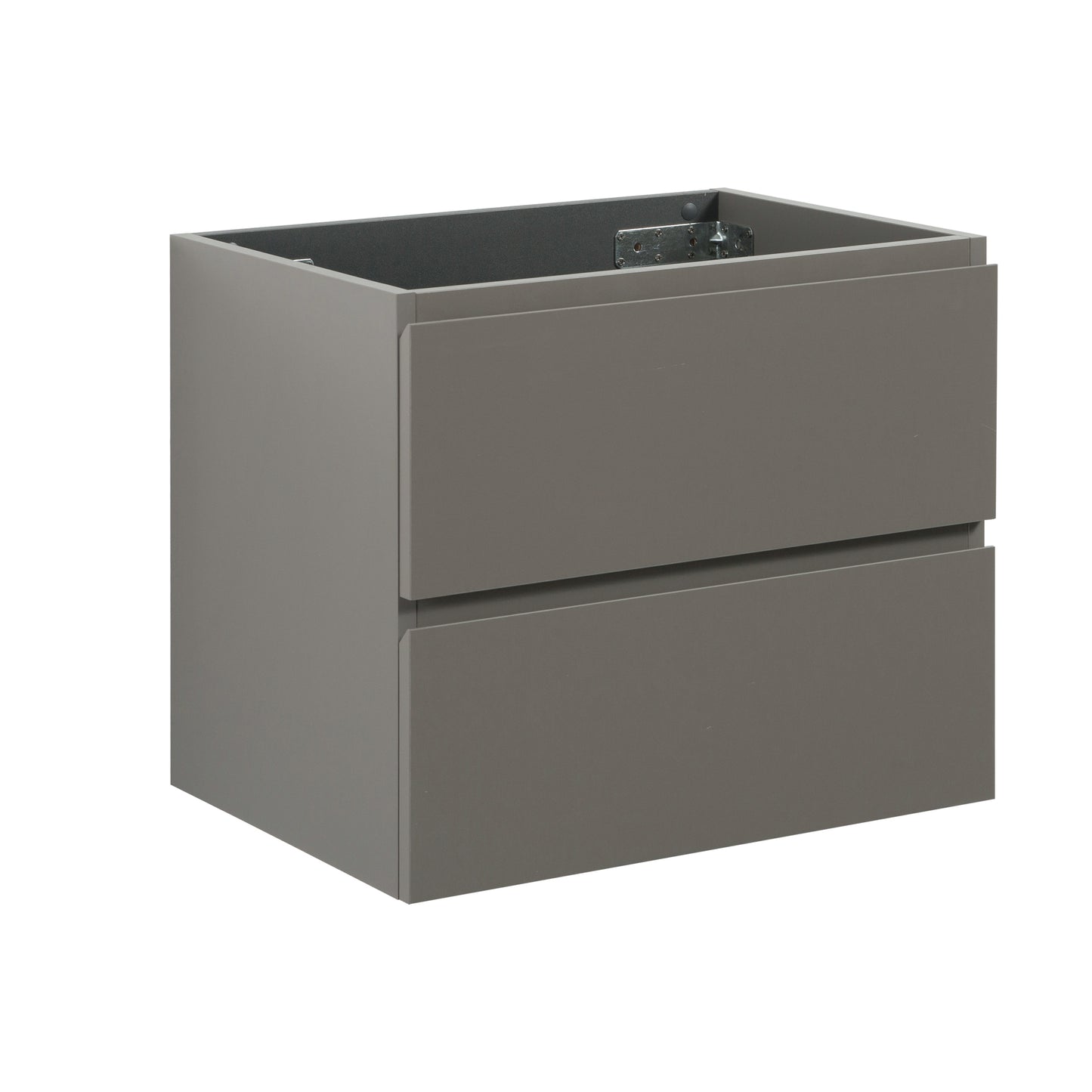 Alice-24W-102,Wall mount cabinet WITHOUT basin, Gray color, with two drawers, Pre-assembled