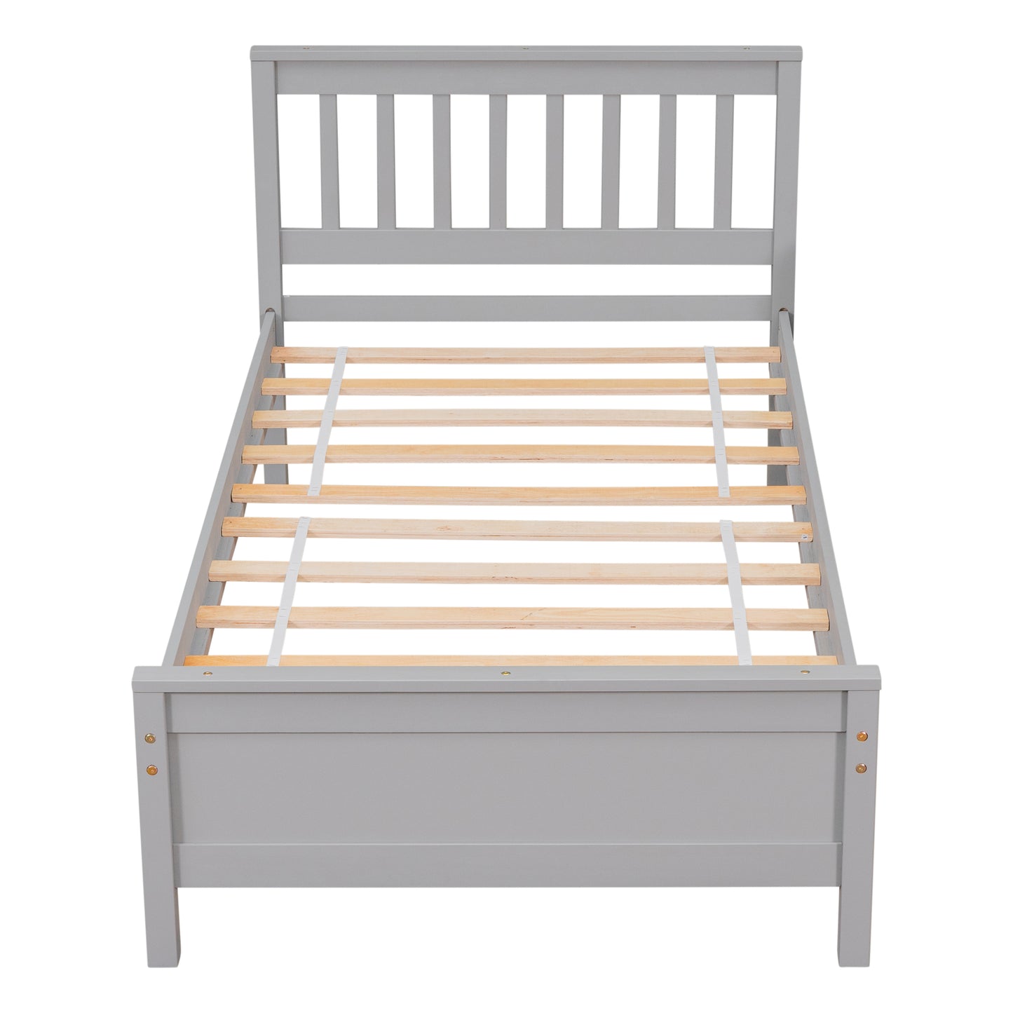 Twin Bed with Headboard and Footboard for Kids, Teens, Adults,with a Nightstand,Grey