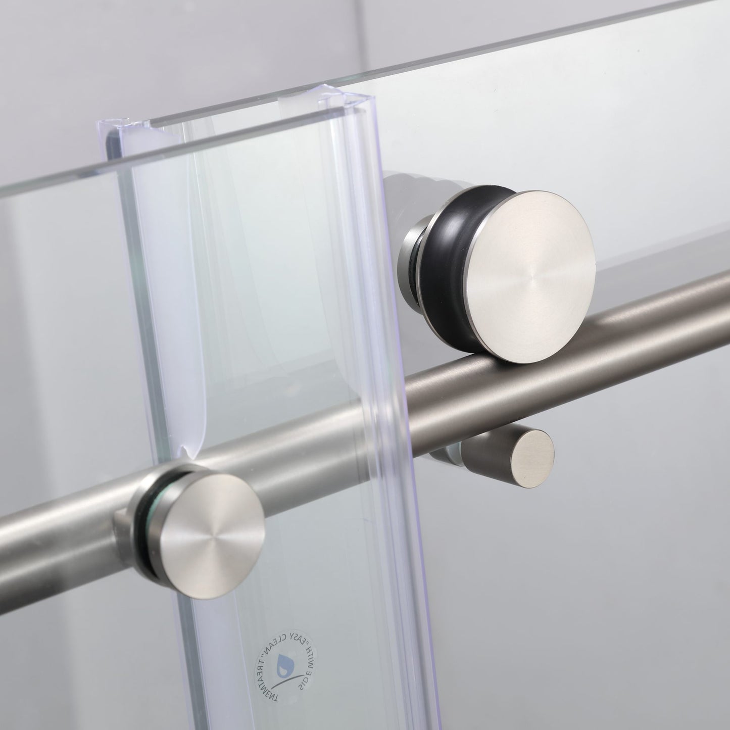 Frameless Shower Doors 60" Width x 76"Height with 3/8"(10mm) Clear Tempered Glass, Brushed Nicel Finish