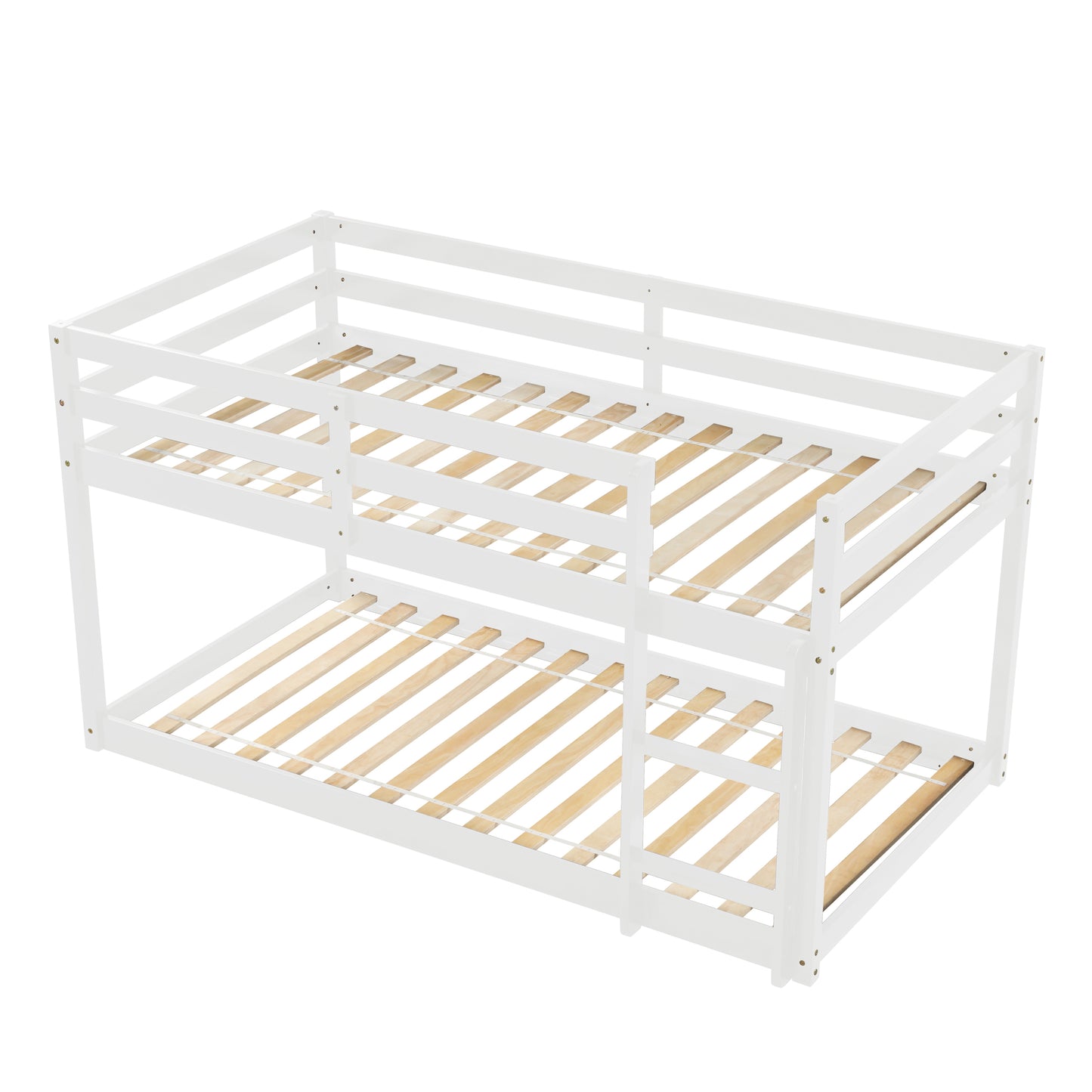 Twin over Twin Floor Bunk Bed, White(New SKU:W504P148538)