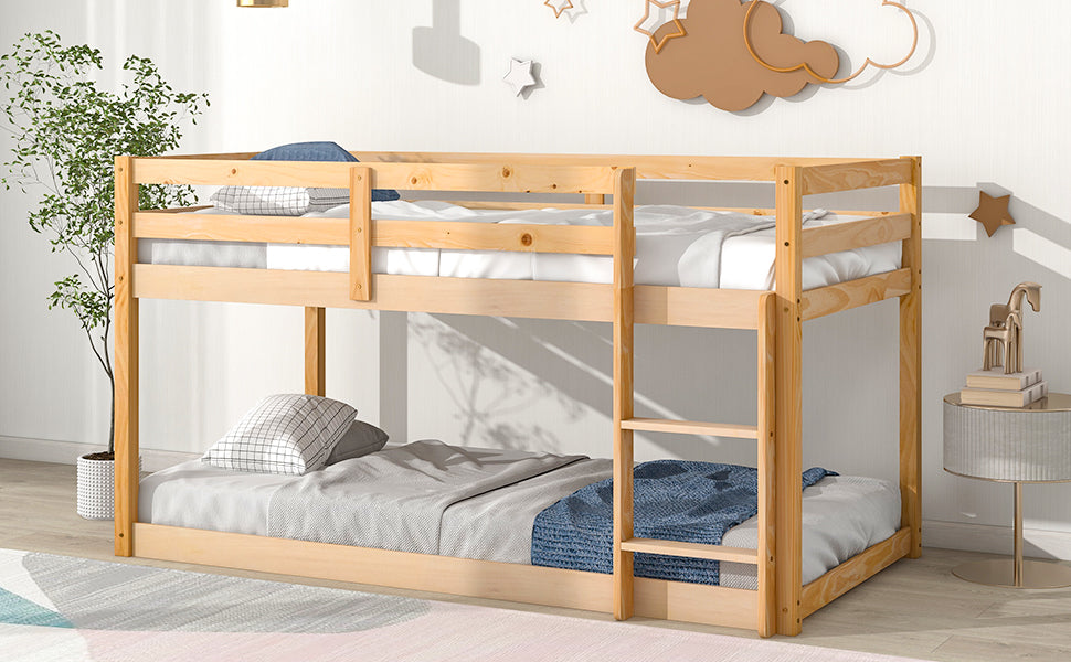 Twin over Twin Floor Bunk Bed,Natural(Old SKU:W50458002)