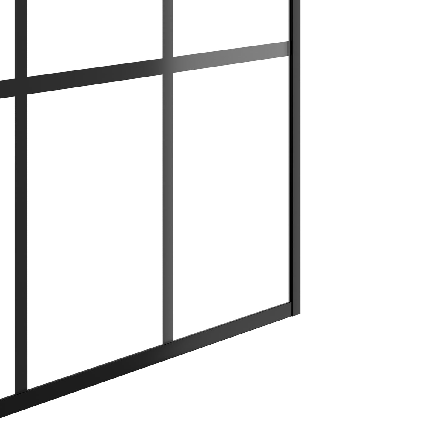 Framed Glass Shower Screen 34" Width x 72"Height with 1/4" 6mm Silk-printing Tempered Glass, black aluminum and support bar,Shower door