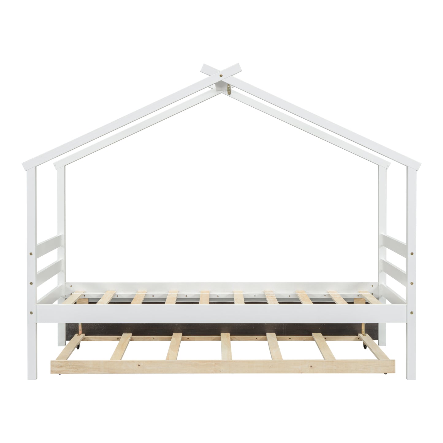 Twin Size  House-shaped Bed with Trundle,White