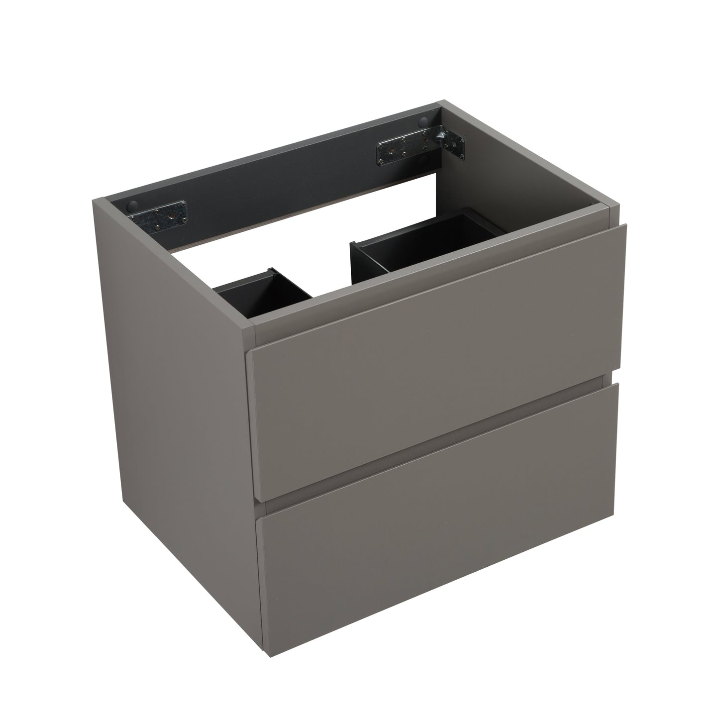 Alice-24W-102,Wall mount cabinet WITHOUT basin, Gray color, with two drawers, Pre-assembled