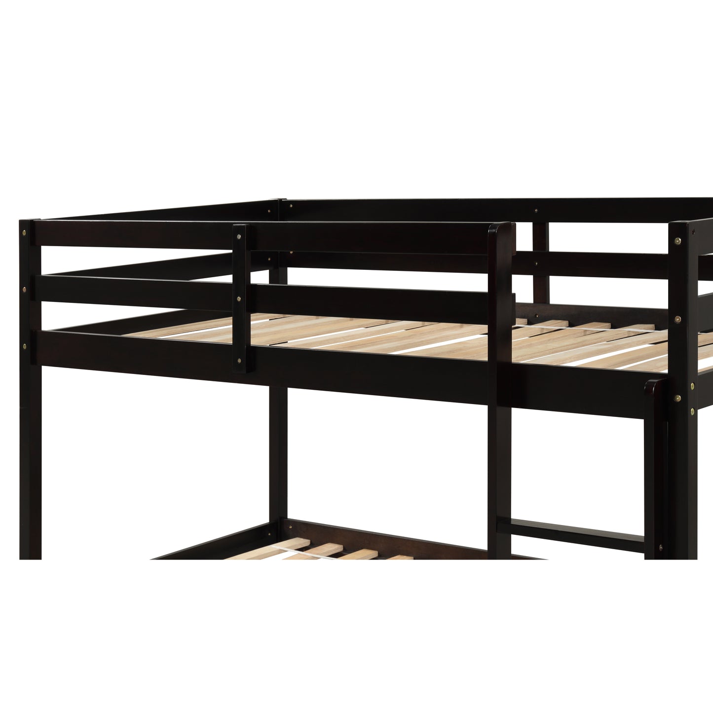 Twin over Twin Floor Bunk Bed,Espresso(Old SKU:W50437211)