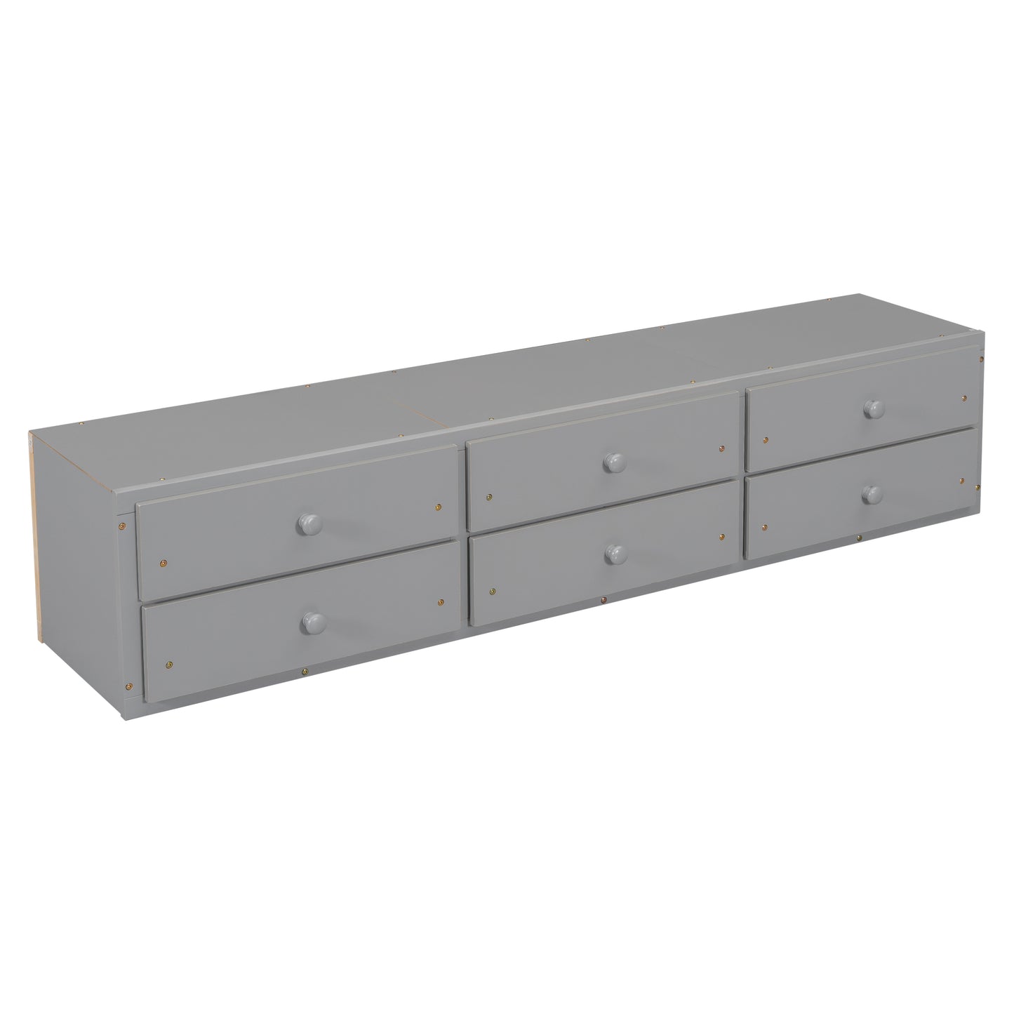 Full Bed with Bookcase Headboard, Under bed Storage Drawers and Bed End Storage Case,Grey